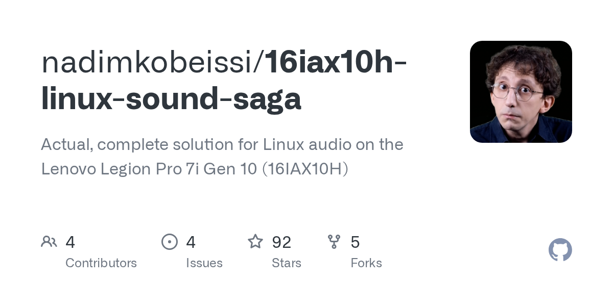 16iax10h linux sound saga