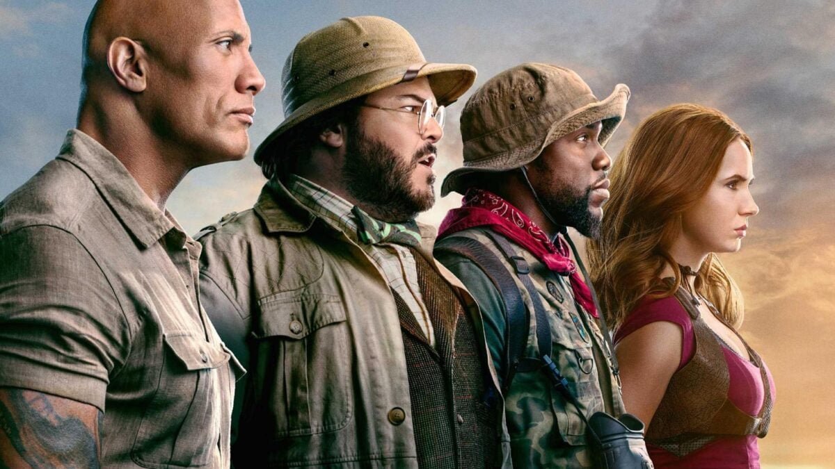 Jumanji Kevin Hart Jack Black Dwayne Johnson Karen karen gillan
