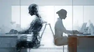 nuneybits Robot and human working side by side in a modern offi 8b67c654 4d49 42c2 a291 5a9bb86c99db