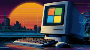 nuneybits Vector art of the iconic Microsoft Windows logo on a c7e8e82a c8b6 4bb6 b555 19a4b7abcd08