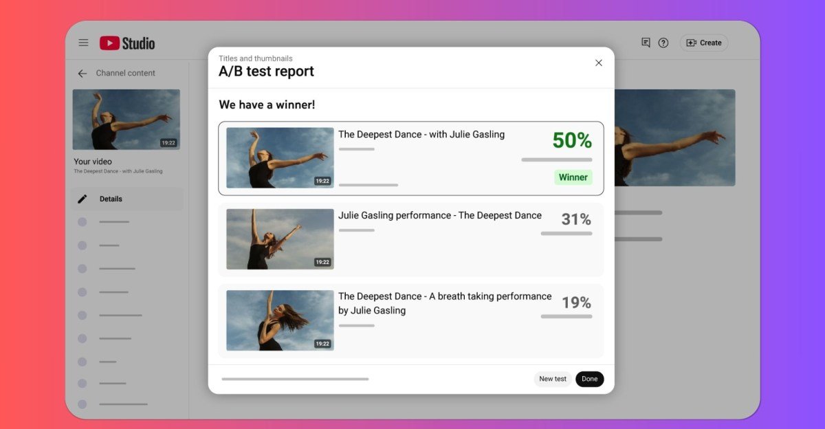 YouTube video title testing