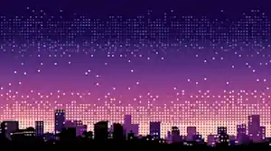 nuneybits purple gradient sky with city lights in dots pattern 7c85a503 0251 4c67 9ddc 4341ea63314b