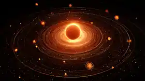 nuneybits Vector art of a glowing burnt orange orb at center wi 838c3333 89a8 4df4 b2bd 8d6a829836b2