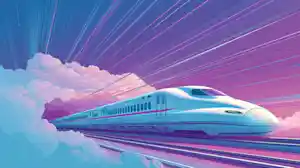 nuneybits Vector art of a sleek bullet train bursting from a cl 32a805aa 272c 4b34 ac16 cf20508b7ff4