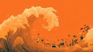 nuneybits Vector art of a burnt orange tidal wave crashing over 8c717943 4488 4e3e a47f c35dbac7fc46