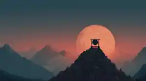 nuneybits Vector art of gong atop mountain Andromeda 43dbd9d6 d291 40c7 baa9 de9803040738.webp