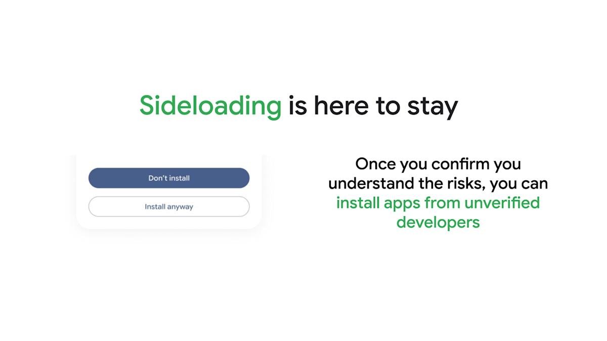 google android sideloading slide