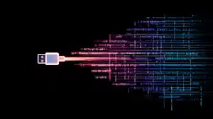 nuneybits Vector art of USB C plug transforming into cascading 62298a94 828e 4385 ac47 508e83927c72