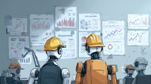 u7277289442 AI robots with hardhats. An office setting. They 5df79da3 f7e2 43fa a9cb 8d27ca6939c9 2