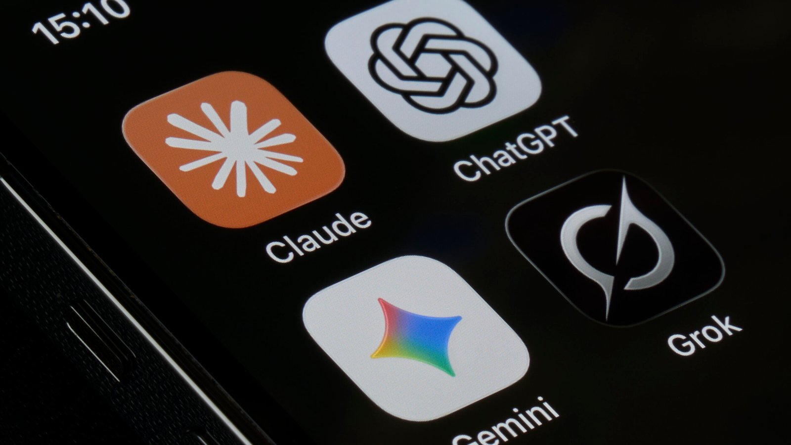 AI chatbot icons on smartphone 1