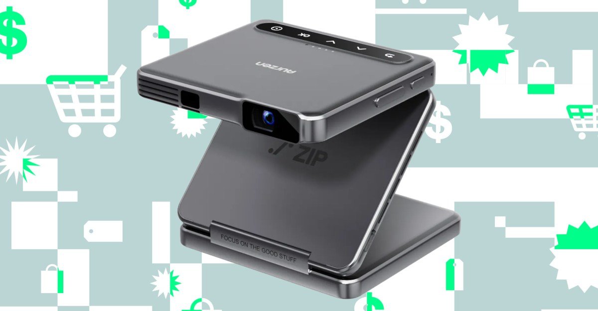 Aurzen Zip Tri Fold Portable Mini Projector Deal Image