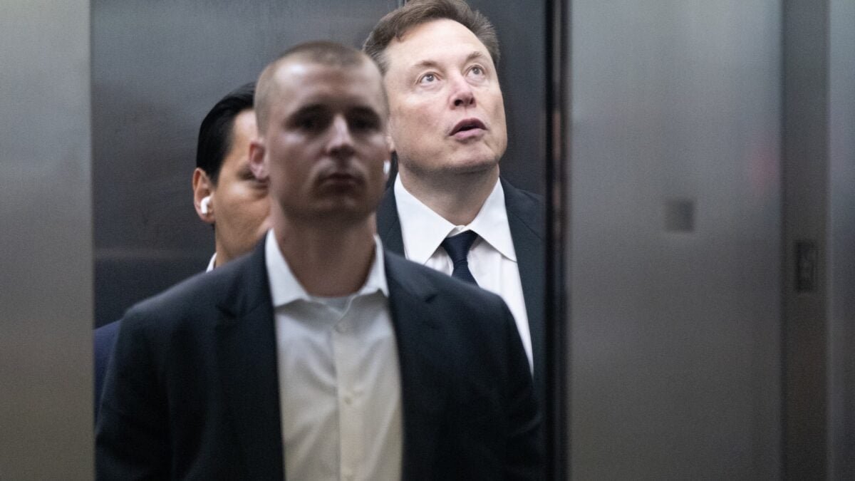 Elon Musk arrives to court at the Ronald V. Dellums Federal Building on April 30 2026 in Oakland Cal