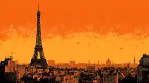 Nuneybits Vector art of Paris server skyline in burnt orange ccb4ba92 3ffa 49fc 8eeb 223c3b174750.we