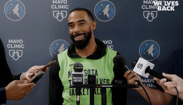 Screenshot of Mike Conley speaking with the media following a playoff game 1.webp