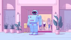 crimedy7 illustration of a robot bouncer or security guard in 8d52b895 08ce 40f4 9580 8d6048a64abb 1