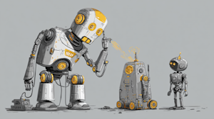 crimedy7 illustration of a supervisor robot evaluating other 35a35697 0dc1 4a73 acea a033e99f2fac 1
