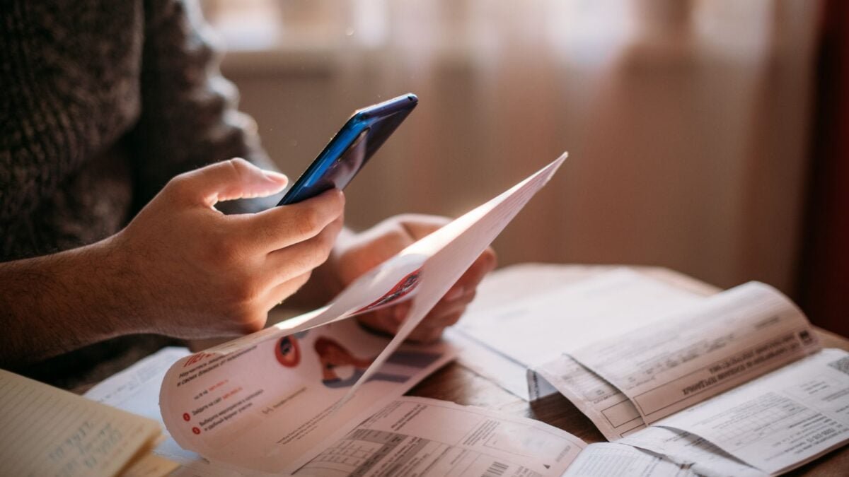 person paying bills