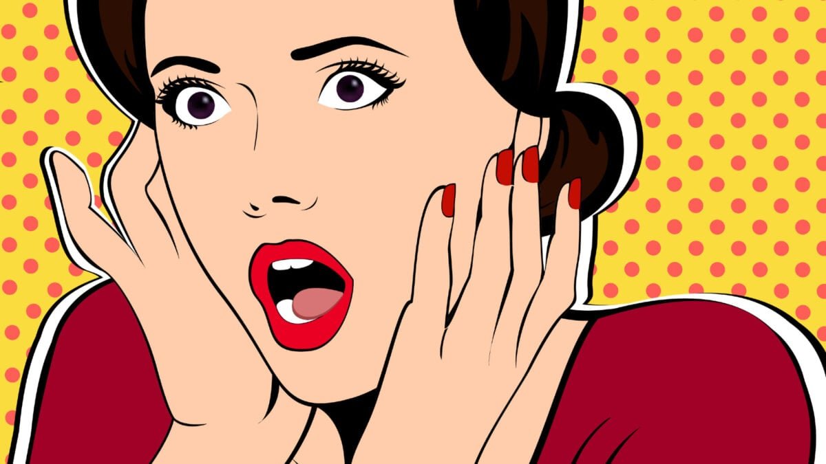 pop art shocked face